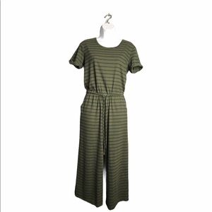 Old Navy | New Green Striped Keyhole Back Jumpsuit